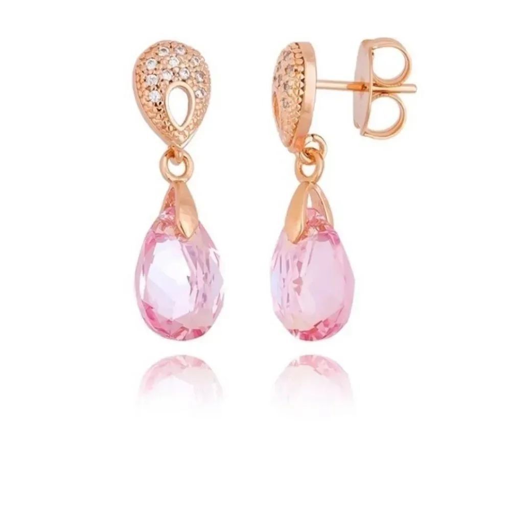 Swarovski authentic Crystals Rose Gold plated color pinkish with rhinestone
